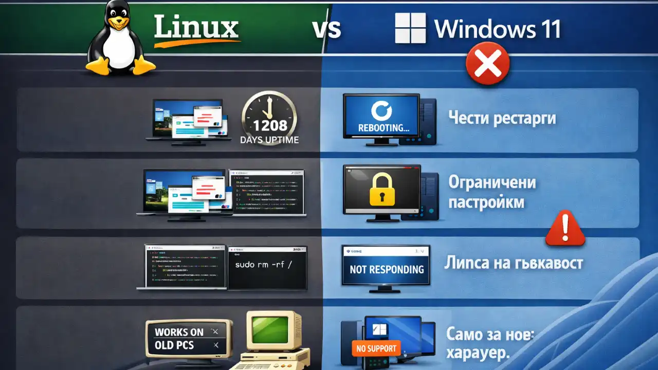 5 неща, които Linux прави от десетилетия, а Windows 11 все още не може